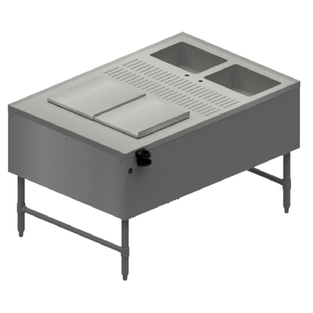 BK Resources CKTST-3554 52 Inch Underbar Ice Bin Cocktail Station with Dual Sinks BK Resources CKTST-3554 52 Inch Underbar Ice Bin Cocktail Station with Dual Sinks