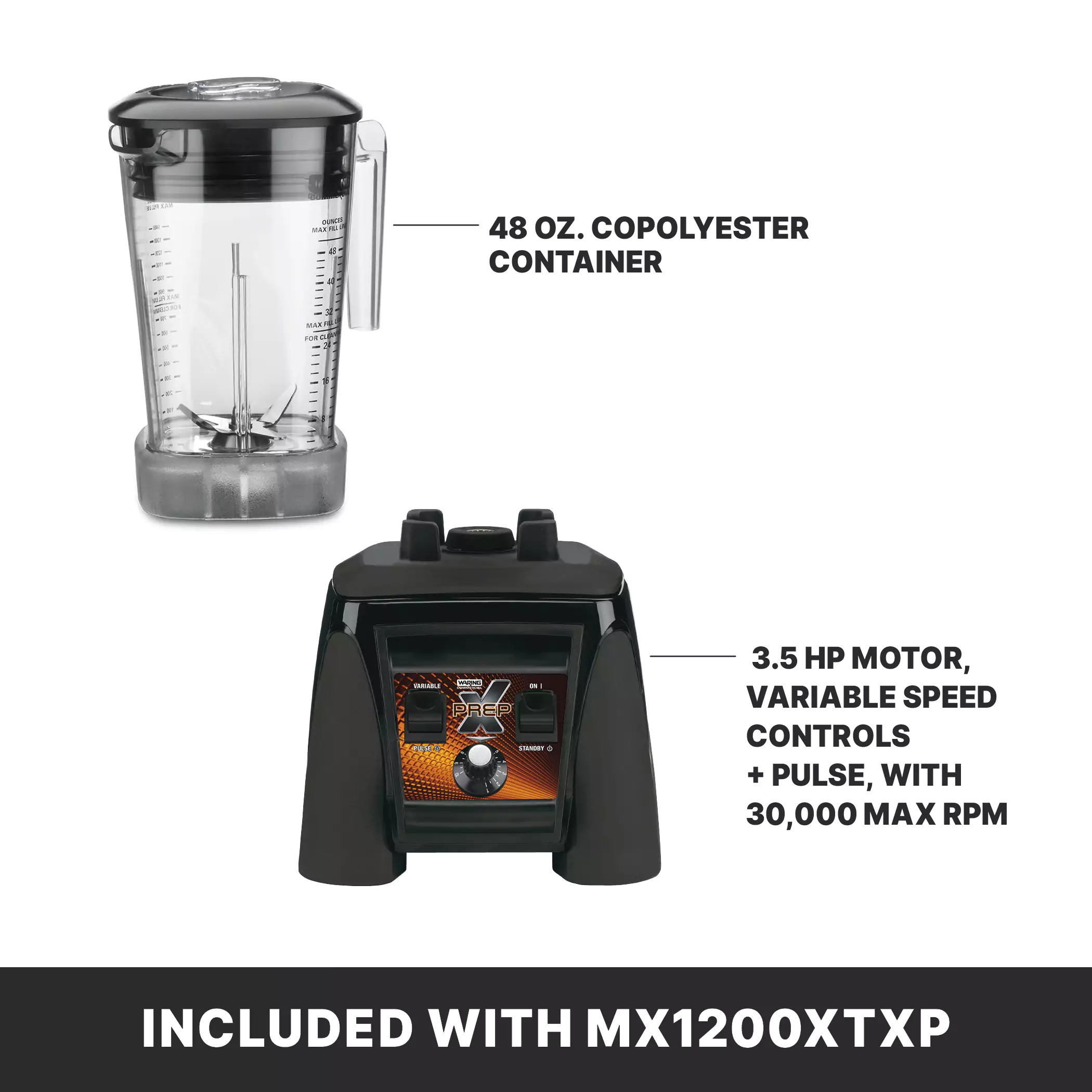 Waring MX1200XTPSEE 10 Inch Countertop Blender Copolyester Container with Sound Enclosure Waring MX1200XTPSEE 10 Inch Countertop Blender Copolyester Container with Sound Enclosure