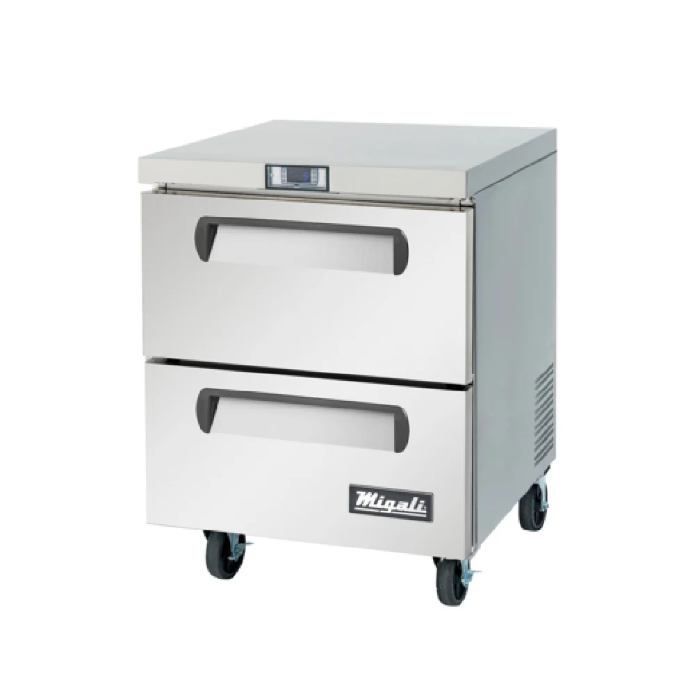 Migali Industries C-U27R-D-HC 27 Inch Work Top Refrigerator 6.5 cu ft Stainless Steel Drawers