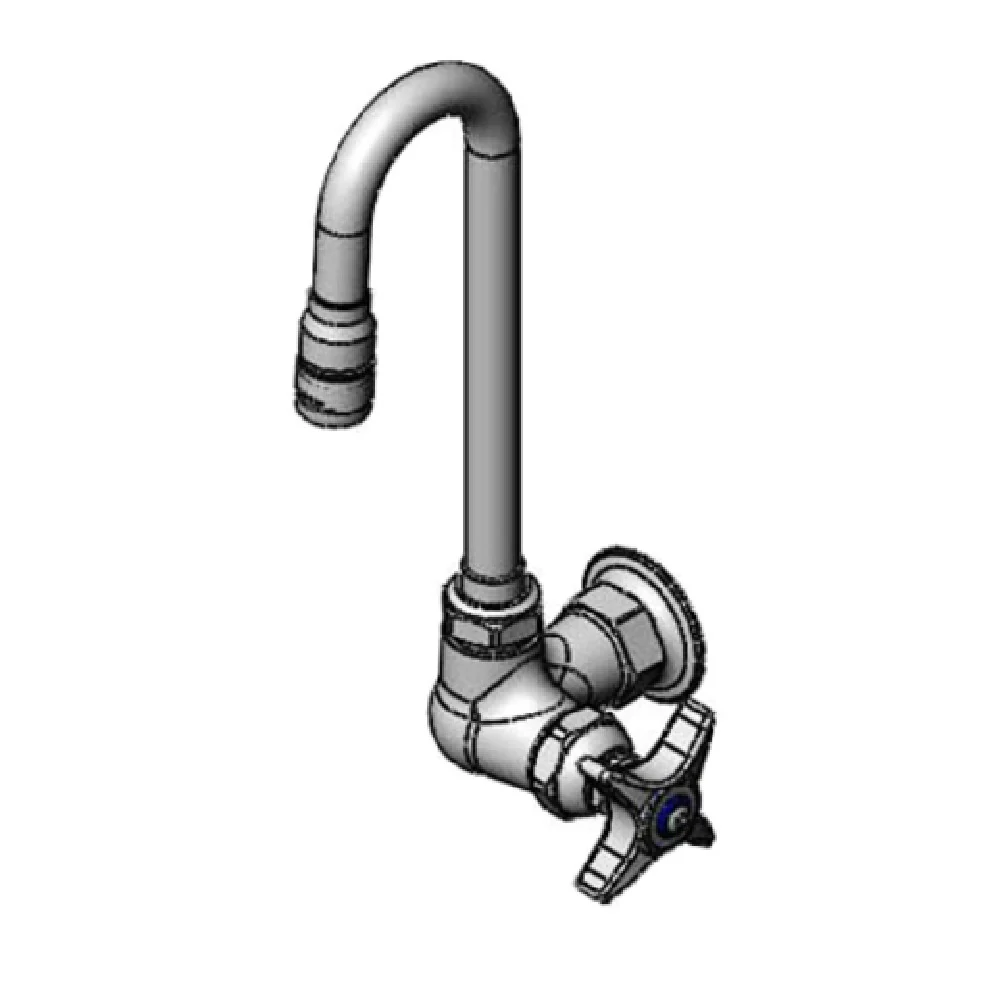 T&S Brass B-0210-132X-WS Stainless Steel Wall Mounted Pantry Faucet with Gooseneck