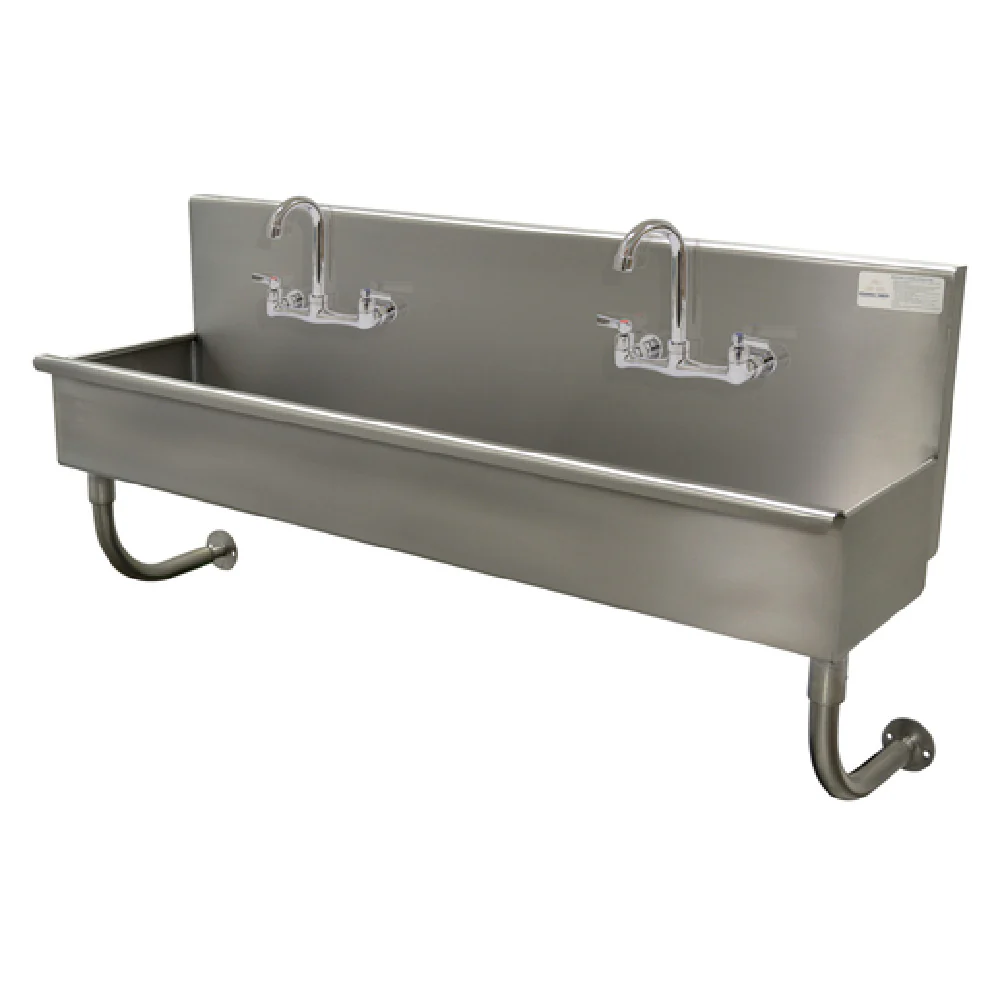 Advance Tabco 19-18-48-F 48 Inch Multiwash Hand Sink Wall Mounted with 2 Faucets