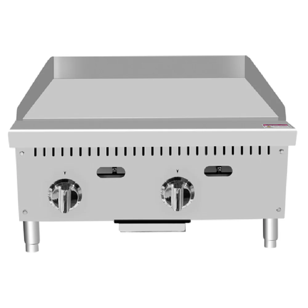 Atosa ATTG-24_NAT 24 Inch Gas Griddle Countertop with 2 Burners 50000 BTU Atosa ATTG-24_NAT 24 Inch Gas Griddle Countertop with 2 Burners 50000 BTU