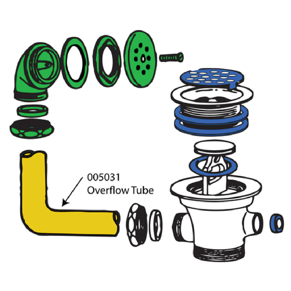 BK Resources 5031 Overflow Tube for Lever Drain Faucet and Drain Accessories