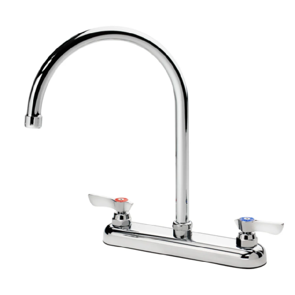 Krowne 13-802L 8-Inch Low Lead Gooseneck Deck Mount Faucet Stainless Steel with Ceramic Valve