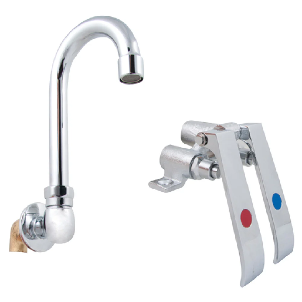 John Boos PBF-KV2-SM-35GLF Knee Valve with Splash-mounted Gooseneck Spout John Boos PBF-KV2-SM-35GLF Knee Valve with Splash-mounted Gooseneck Spout