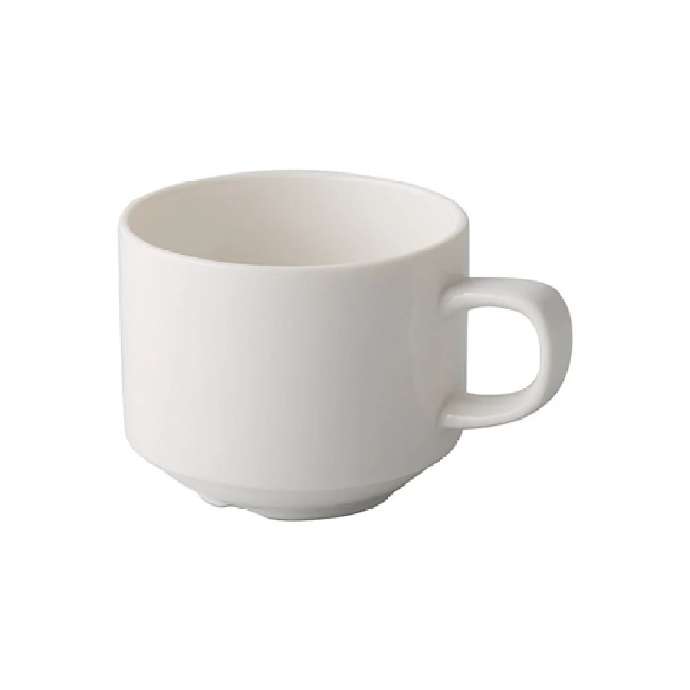 CAC China GW-1-S 8-1/2 Oz. Round Great Wall Cup Porcelain Bone White