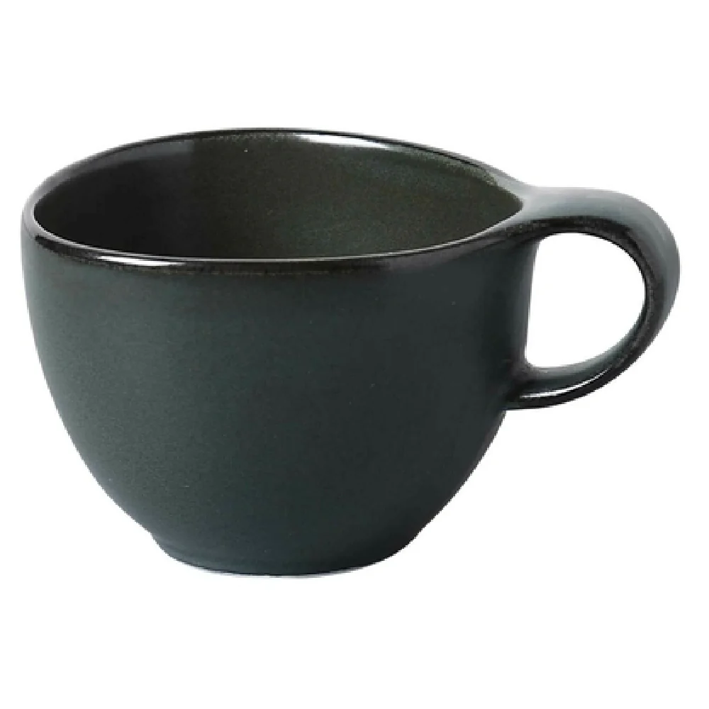 Yanco CH-001 7 Oz Glazed Porcelain Coffee Cup with Handle Dark Green