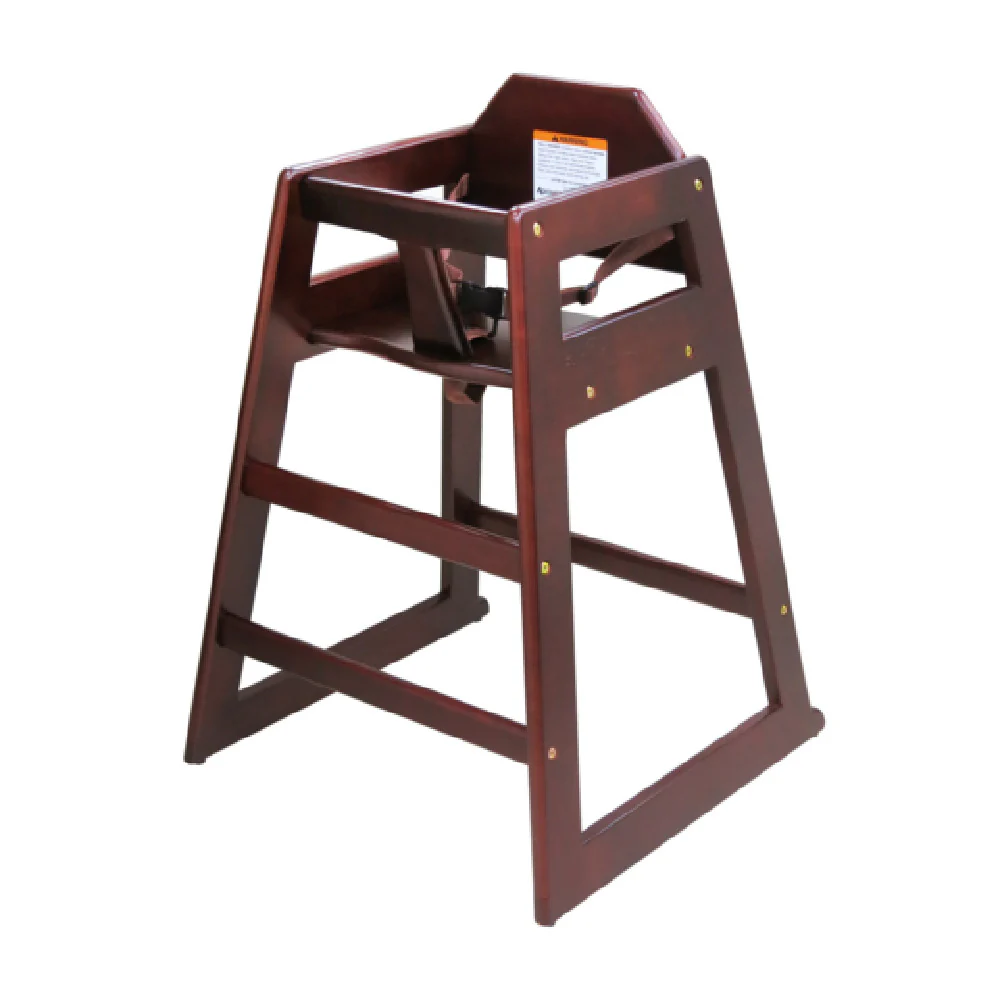 Admiral Craft HCW-5 High Chair Stackable Solid Hardwood Mahogany Finish