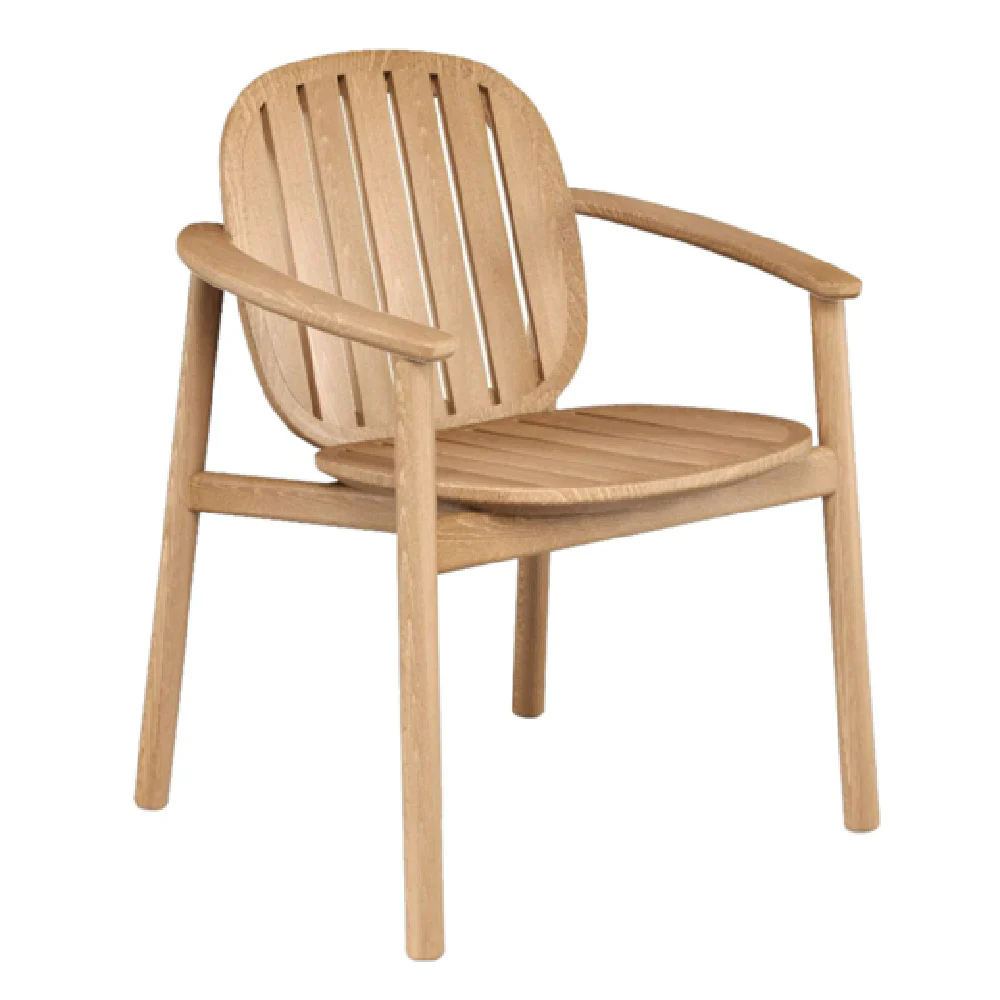 Emuamericas E6052 27 Inch Stacking Armchair Wood Teak Indoor Outdoor