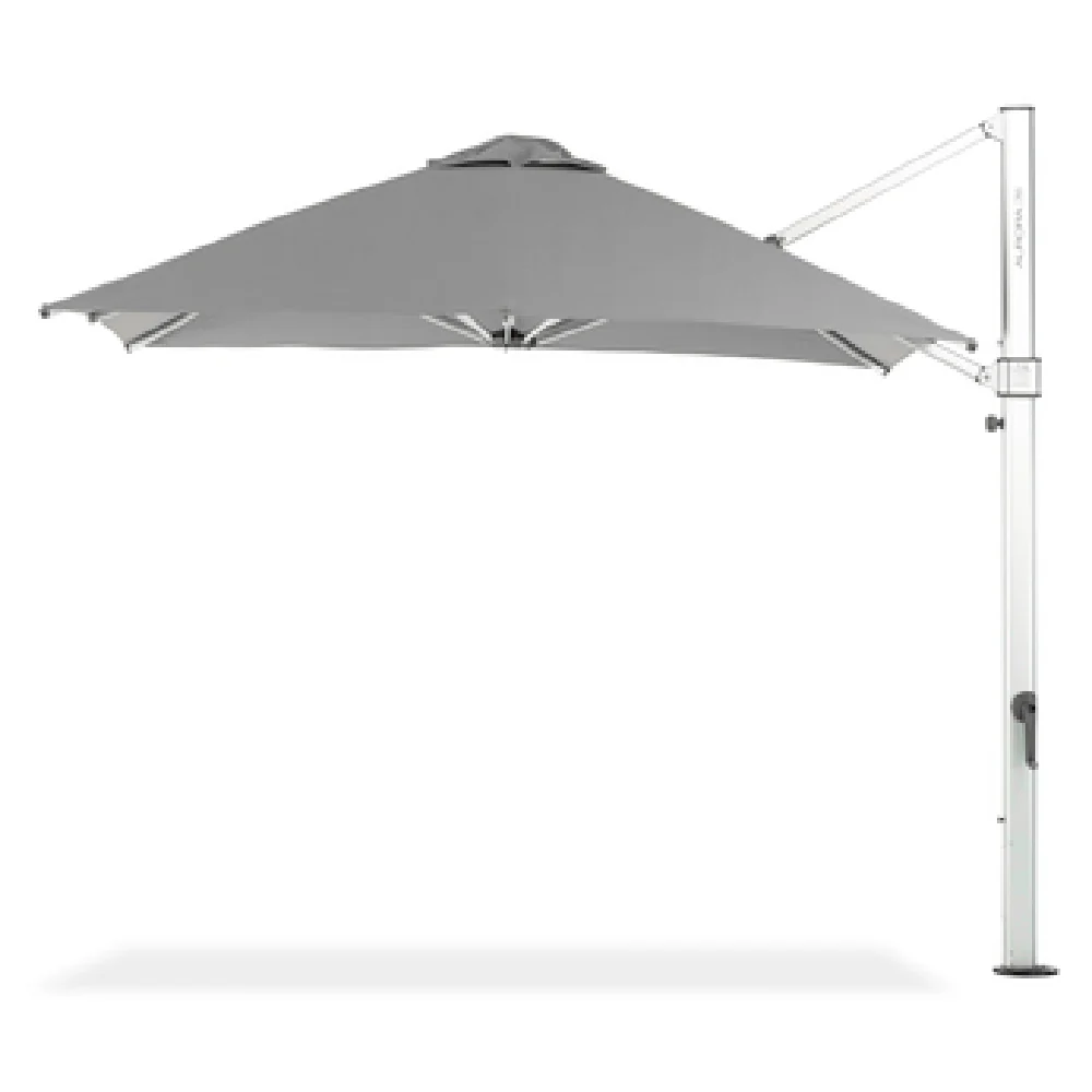Plantation Prestige Commercial Furniture 9018-01 GRC 108 Inch Umbrella Crank lift Infinity tilt Matte silver Fabric