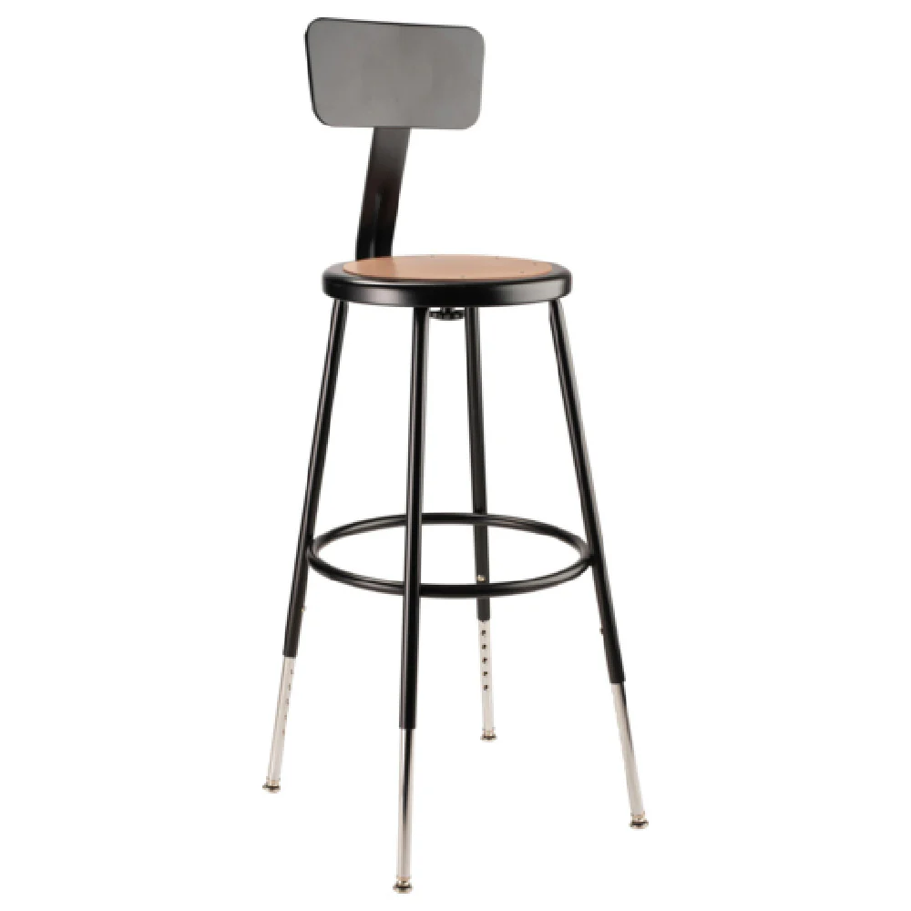National Public Seating 6224HB-10 14 Inch Round Heavy Duty Steel Stool with Backrest National Public Seating 6224HB-10 14 Inch Round Heavy Duty Steel Stool with Backrest