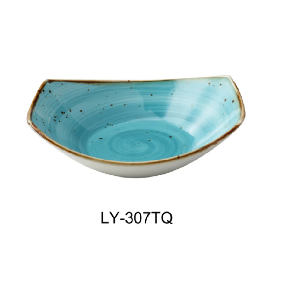 Yanco LY-307TQ 7 Inch 15 Oz Soup Salad Plate Free Form Porcelain Turquoise Yanco LY-307TQ 7 Inch 15 Oz Soup Salad Plate Free Form Porcelain Turquoise