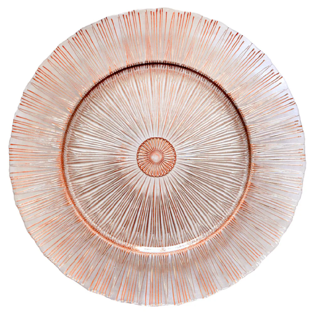 Bon Chef 200005RG 13 Inch Dia Charger Plate Glass Decorative Rose Gold Bon Chef 200005RG 13 Inch Dia Charger Plate Glass Decorative Rose Gold