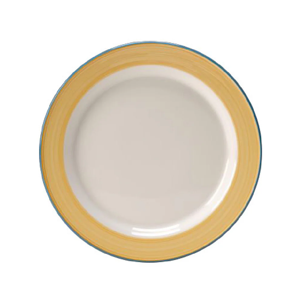 Steelite 15300212 8 Inch Diameter Slimline Plate Round Alumina Vitrified Rio Yellow