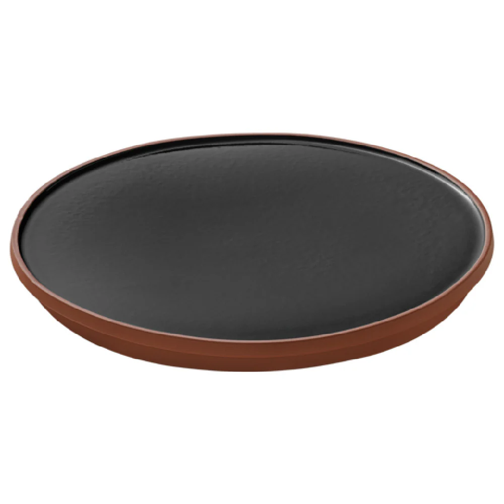 BauscherHepp P061226-121955 10 Inch Plate Round Coupe Ceramic Black with Dishwasher and Oven Safe