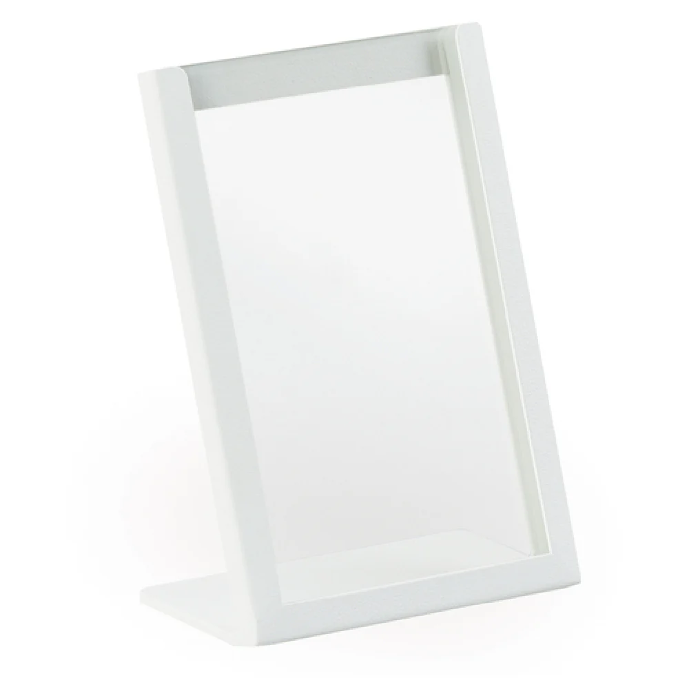 Cal Mil 3671-46-15 4 to 6 Inch Menu Card Holder with Acrylic Inserts Metal White