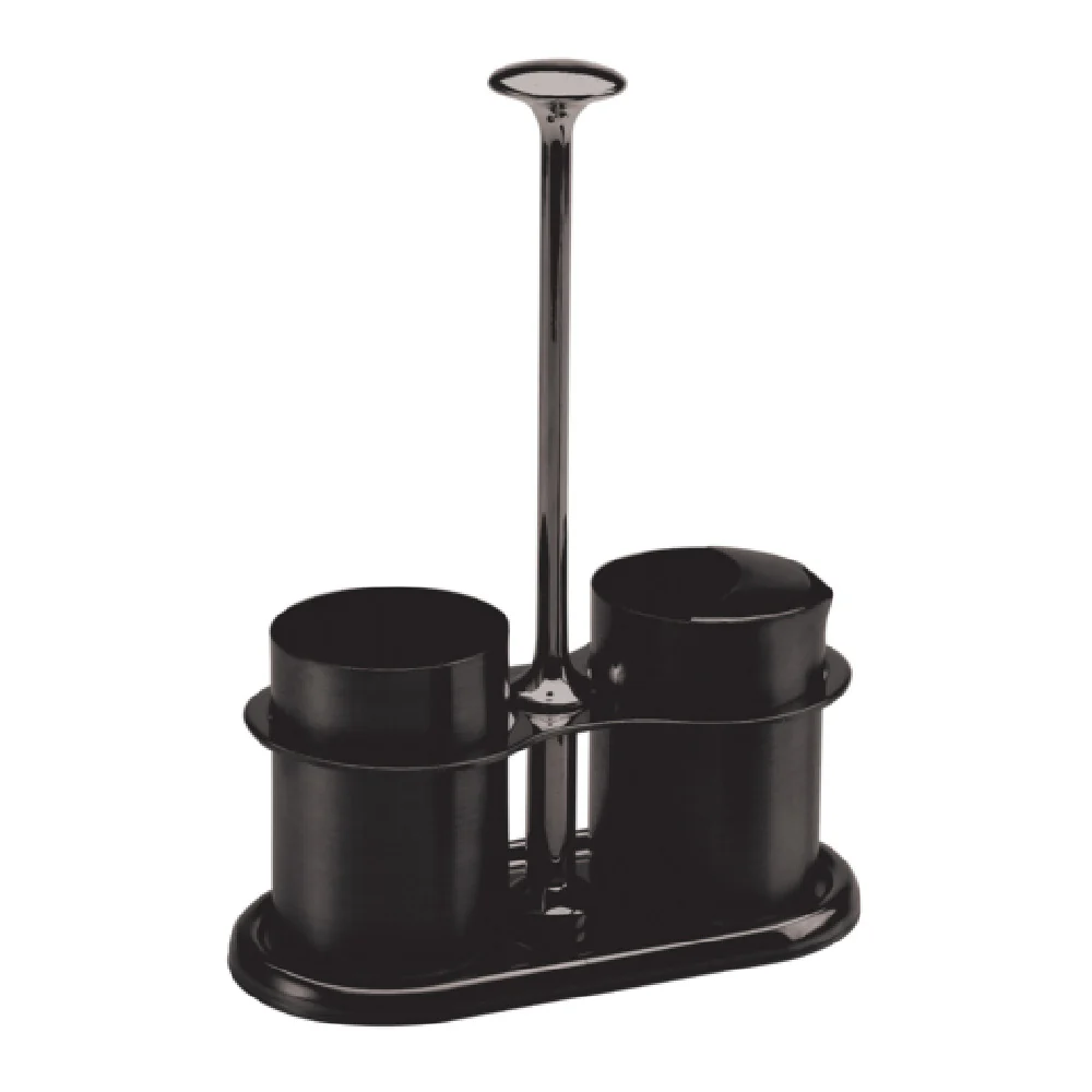 Service Ideas STCCRSG4BX 5-3/4 Inch Creamer and Sugar Set Dishwasher Safe Stainless Steel Black Onyx