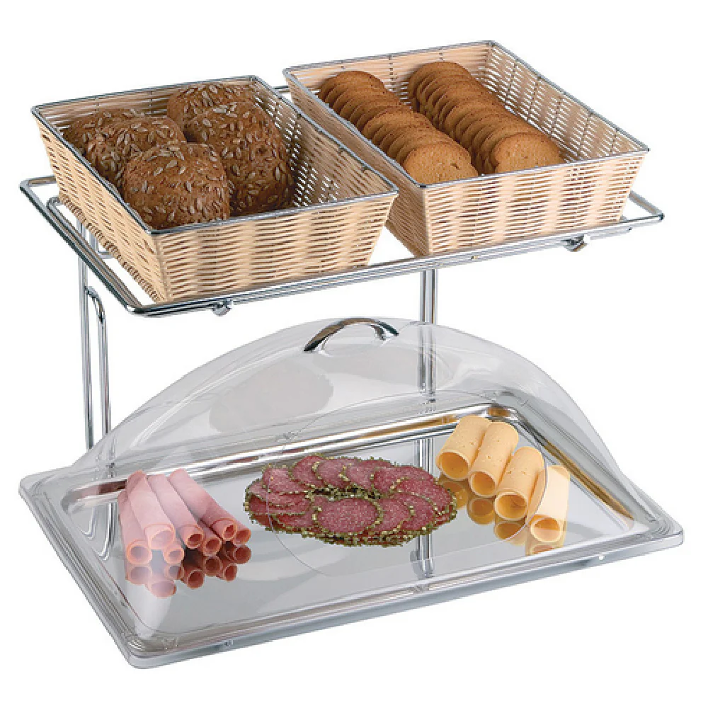 Libbey APS 11555 19-1/2 Inch 2-Tier Chrome Plated Steel Buffet Frame with Doppledecker Libbey APS 11555 19-1/2 Inch 2-Tier Chrome Plated Steel Buffet Frame with Doppledecker