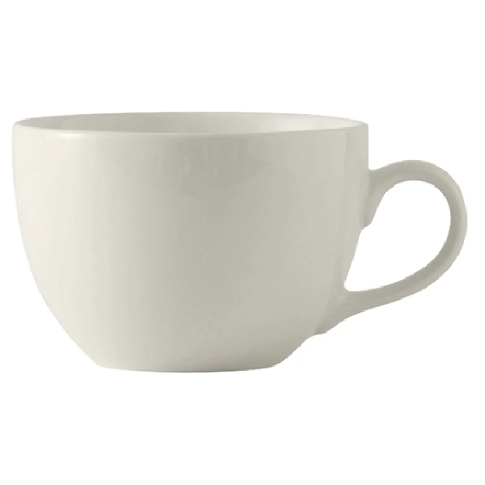 Tuxton AMU-087 10 oz Ceramic Cup Pearl White with Dishwasher and Microwave Safe