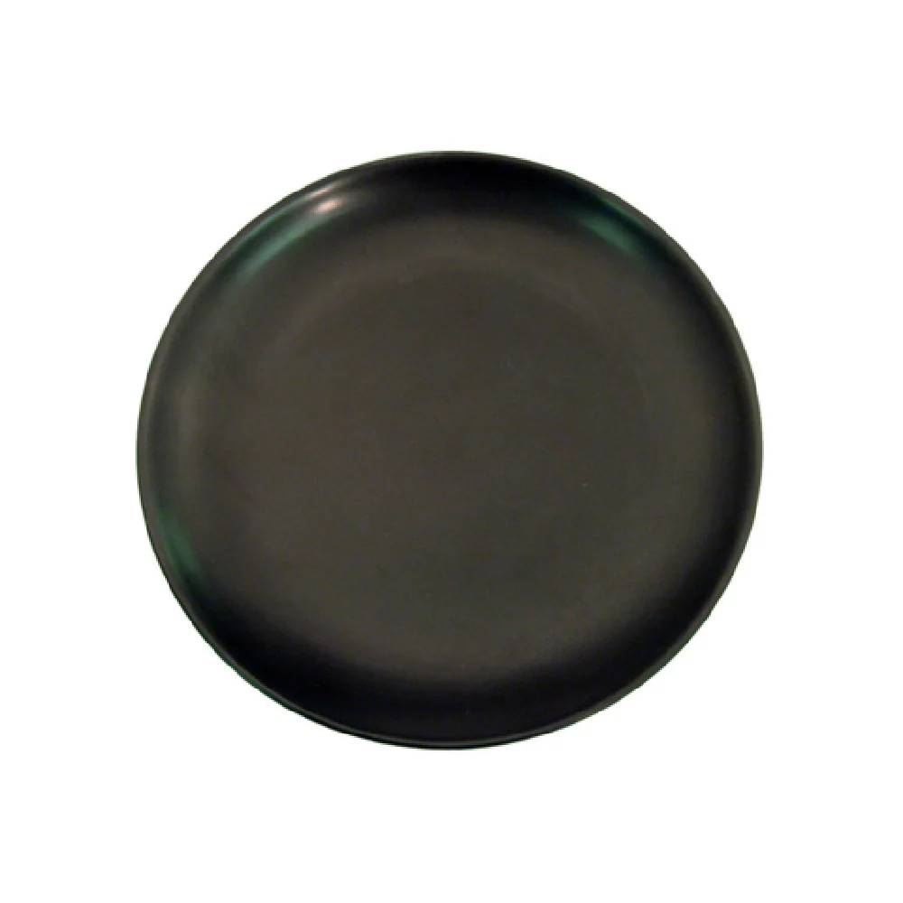 CAC China 666-16-BLK 10 Inch Diameter Coupe Plate Ceramic Black Glaze
