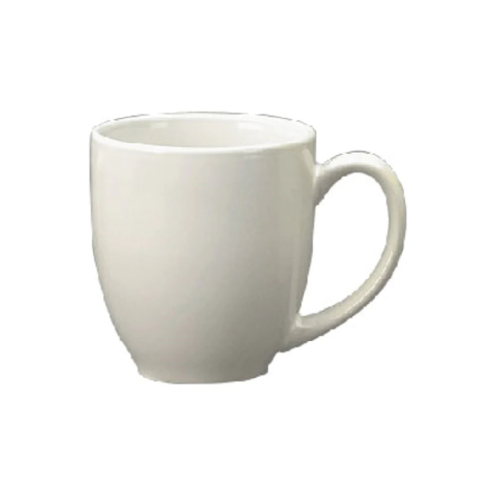 International Tableware 81376-02 14 Oz Bistro Cup Round with Handle Ceramic European White