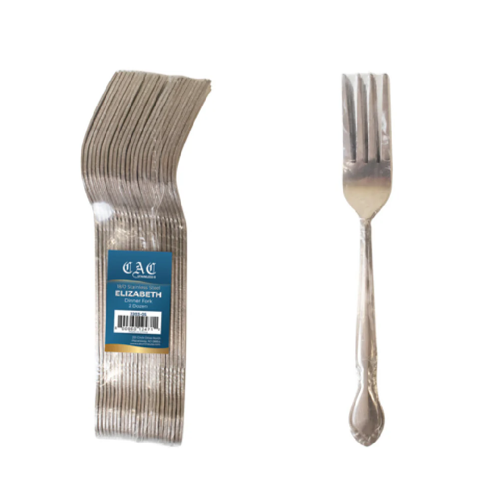 CAC China 2203-05 7 1/4 Inch Dinner Fork 18/0 Stainless Steel Frost Finish 24 Packs