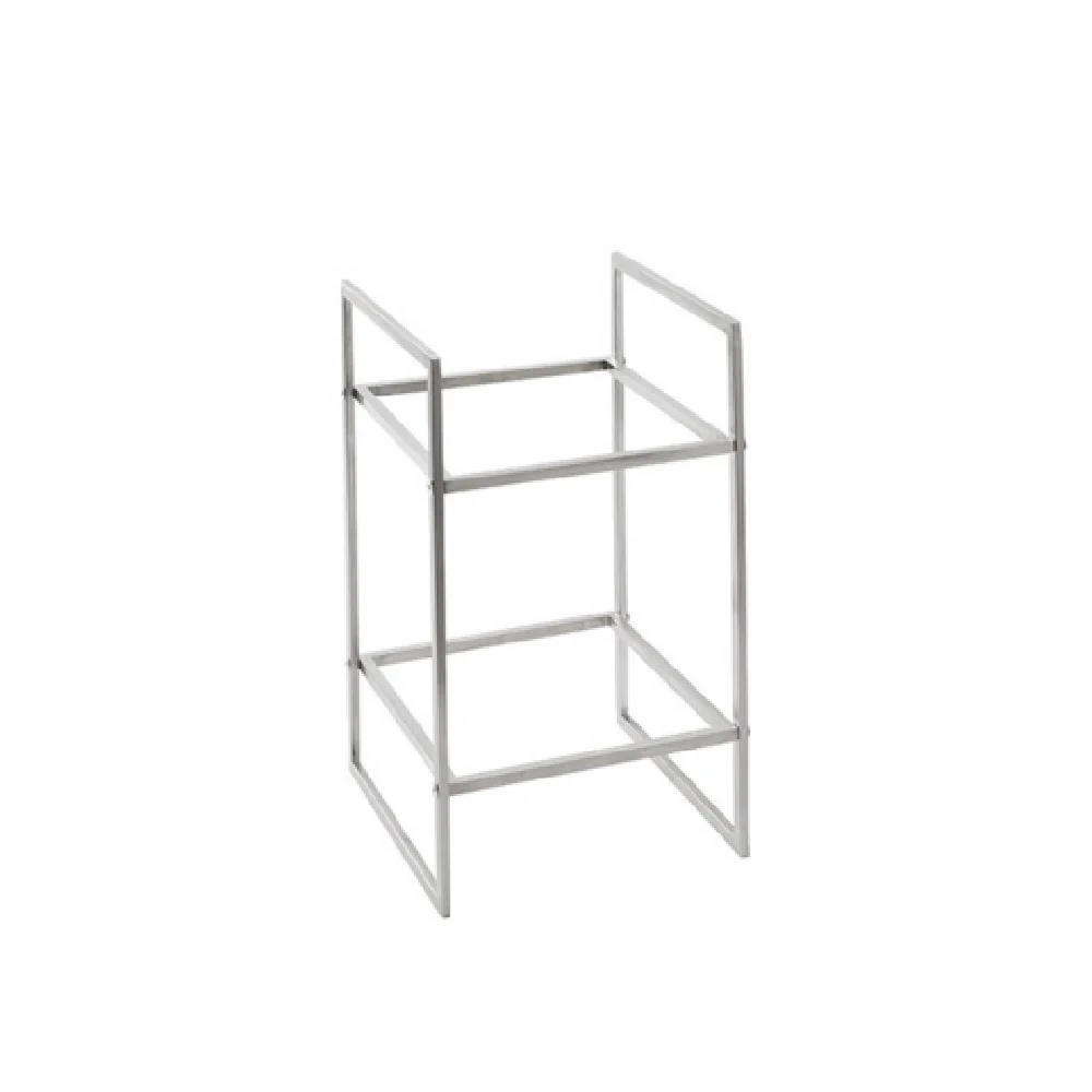American Metalcraft SRT2 10 Inch Two-Tier Display Riser Stainless Steel with Descriptors