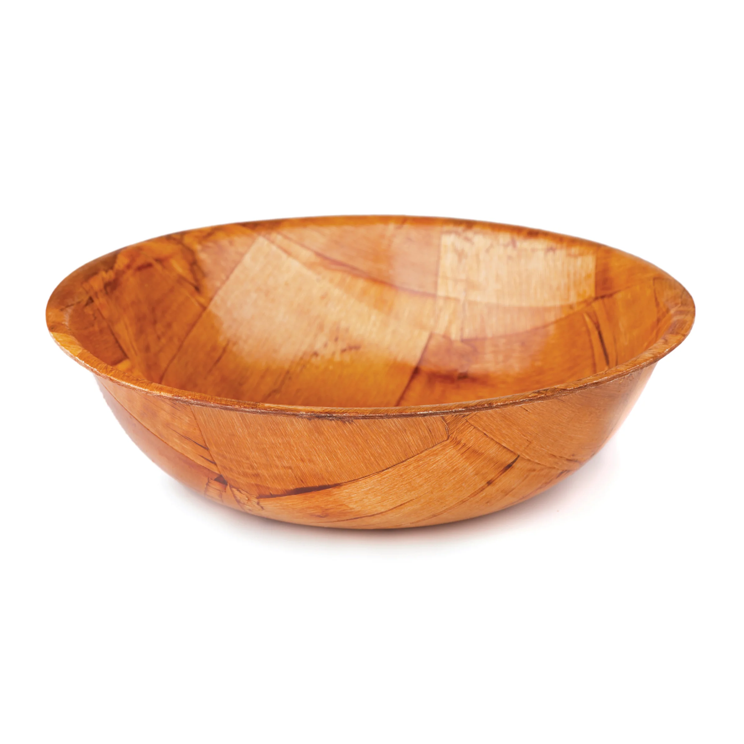 Tablecraft 205 8 Oz Bowl Wood Woven Mahogany Round Bottom Hand Wash Only