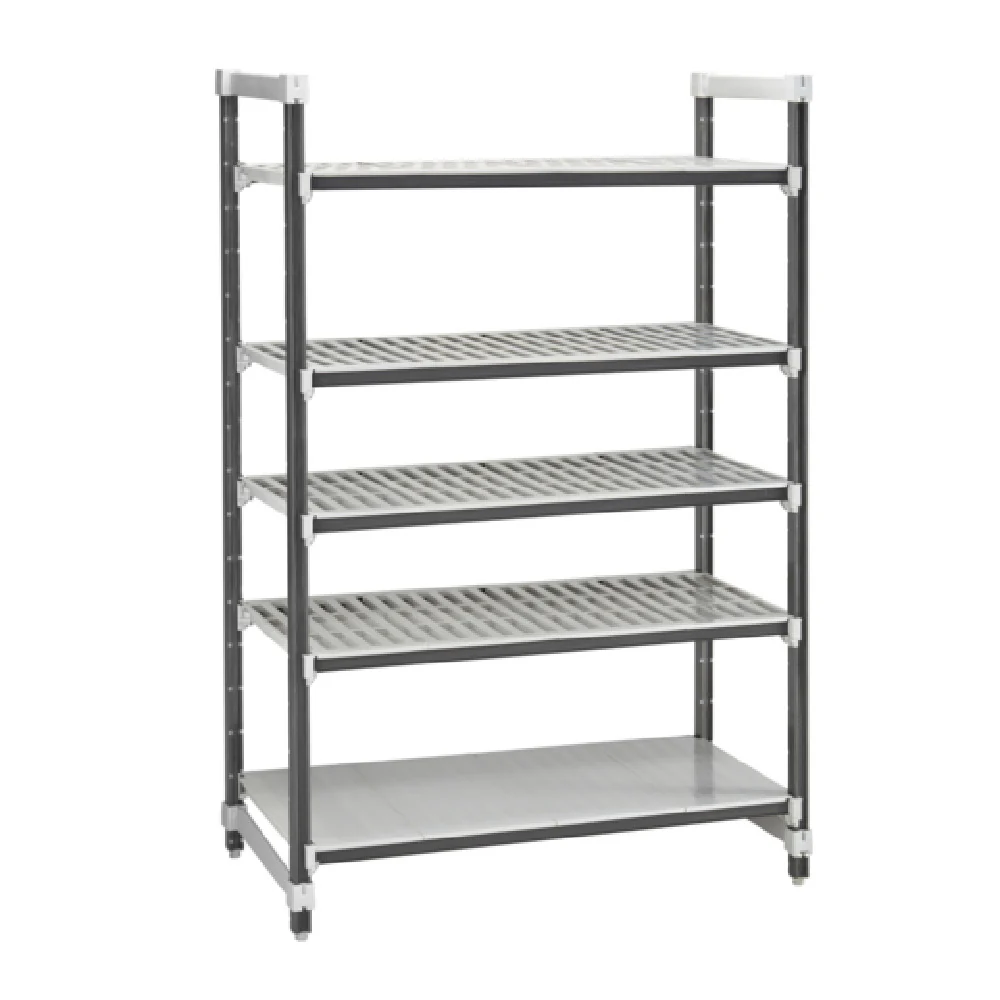 Cambro EXU243084VS5480 24 Inch 5-tier Stationary Shelving Unit with Antimicrobial Protection Gray