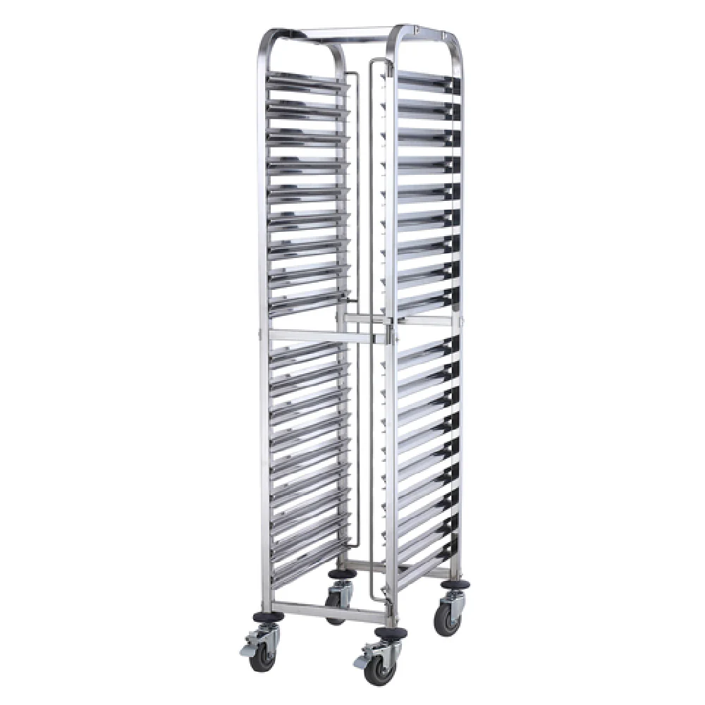 Winco SRK-36 21-5/8 Inch Mobile Steam Table Pan Rack 36 Tier Stainless Steel with Caster Brakes