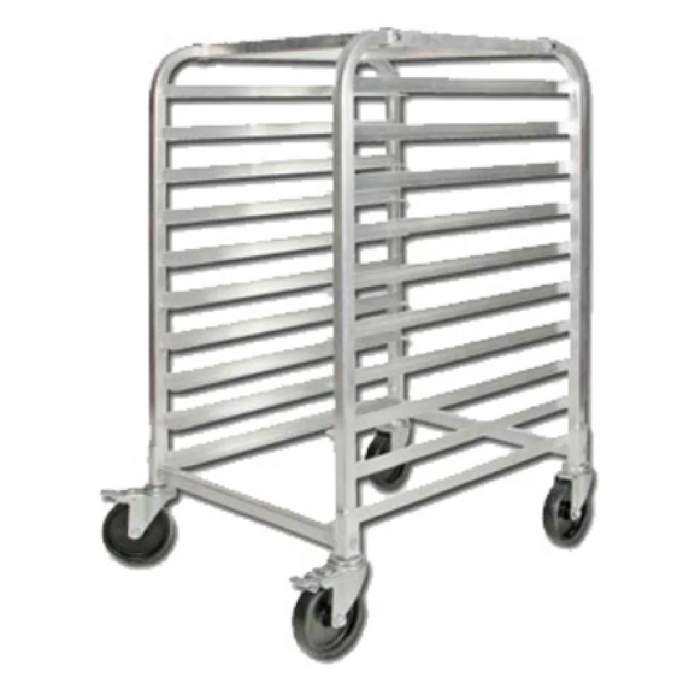 Winco ALRK-10BK 21 Inch Mobile Sheet Pan Rack Aluminum 400 lb Capacity with Rubber Casters