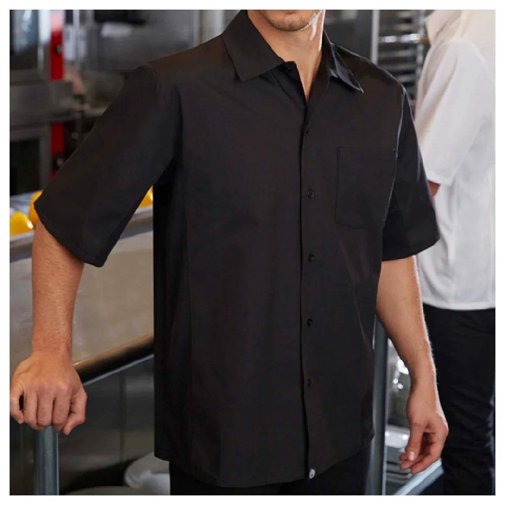 Chef Works CSCVBLK3XL Cook Shirt Short Sleeve Black with Cool Vent Panels