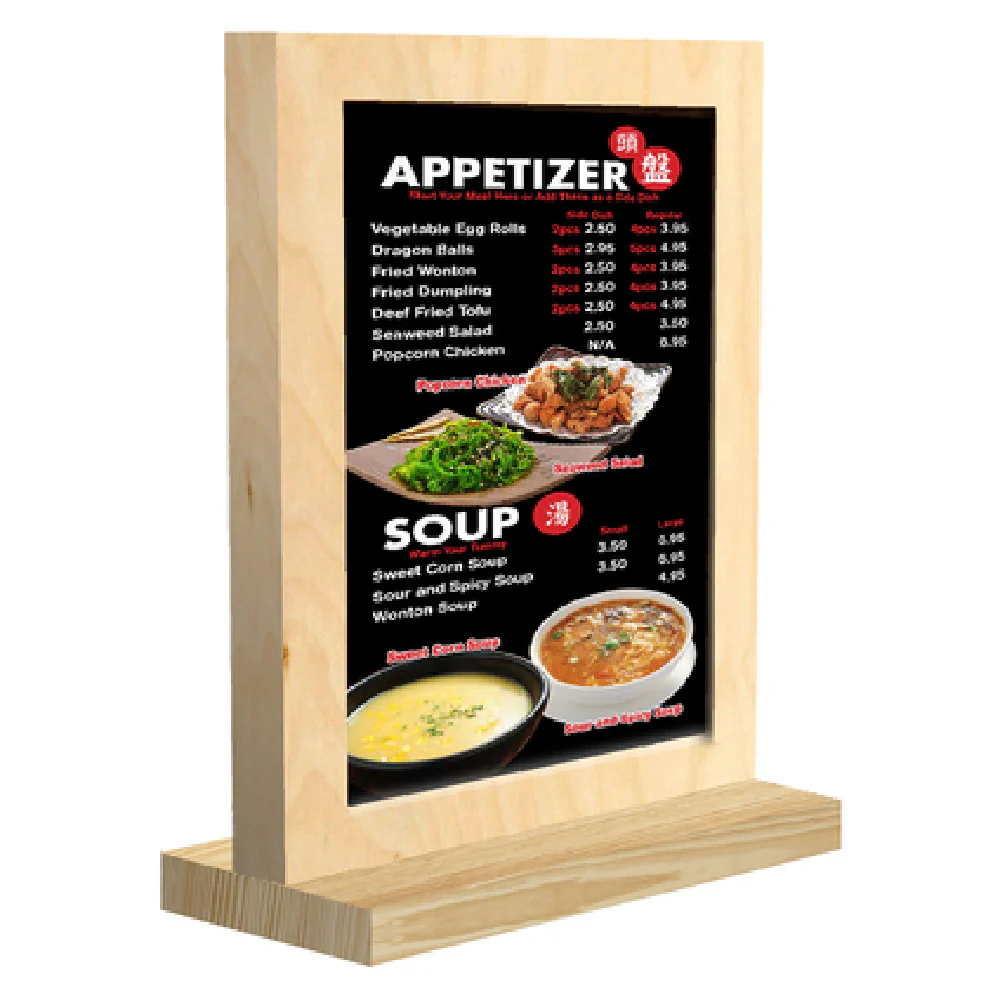 Menu Solutions WTFR-B 5 Inch Table Tent Wood Frame Mahogany Finish