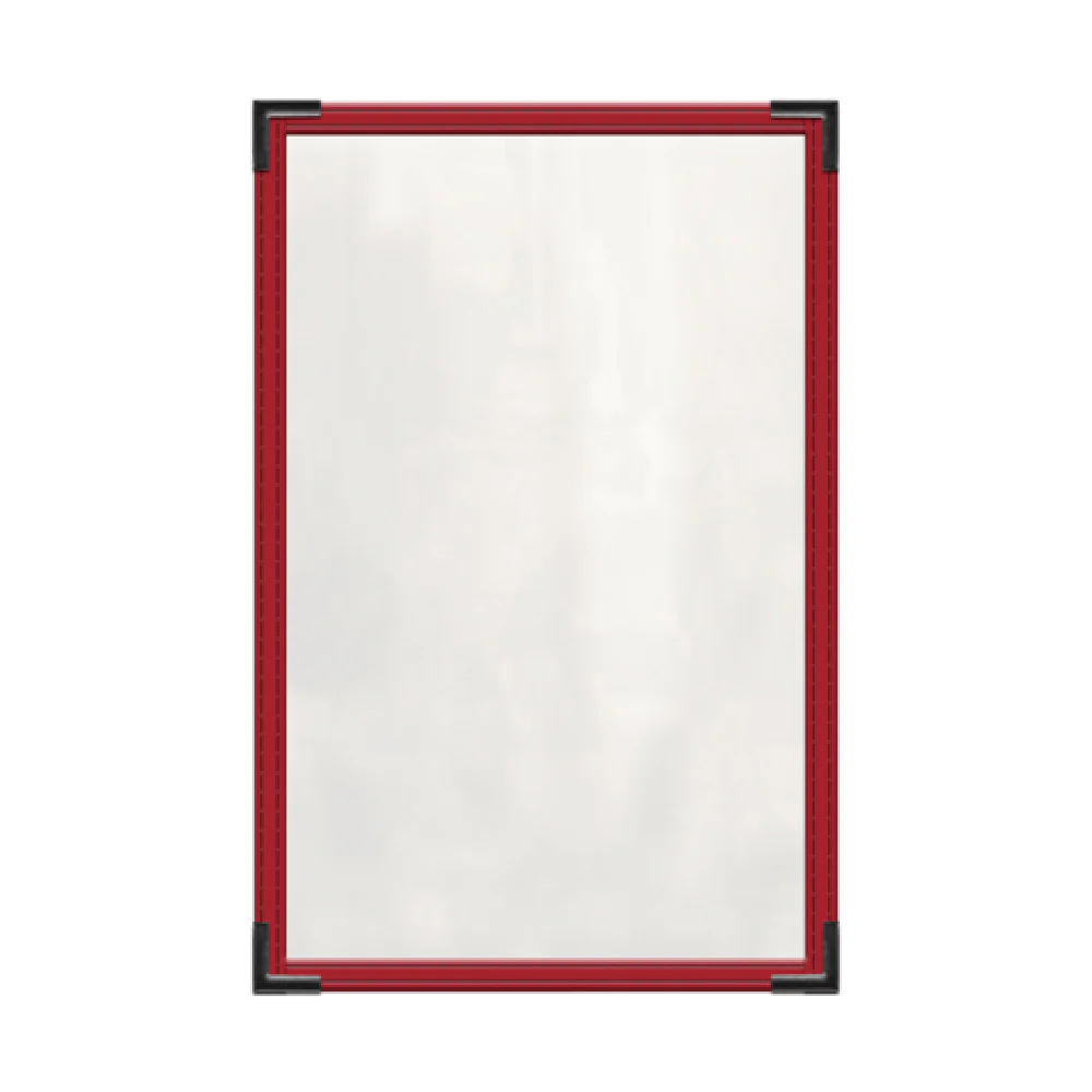 Risch TES 5.5X8.5 5-1/2 Inch Deluxe Clear Sewn Menu Cover Vinyl with Metal Corners