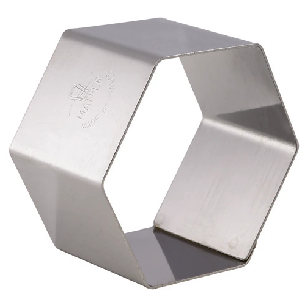 Matfer 376015 2-3/8 Inch Hexagon Pastry Ring Stainless Steel Made in France 4 Packs