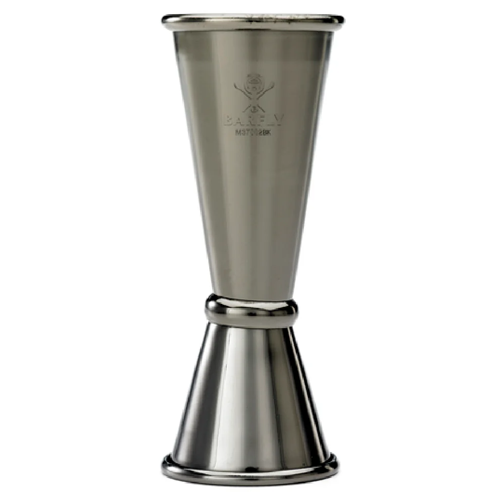 Mercer Culinary M37002BK 25 Ml 50 Ml Jigger Stainless Steel Gun Metal Finish with Internal Marking Lines