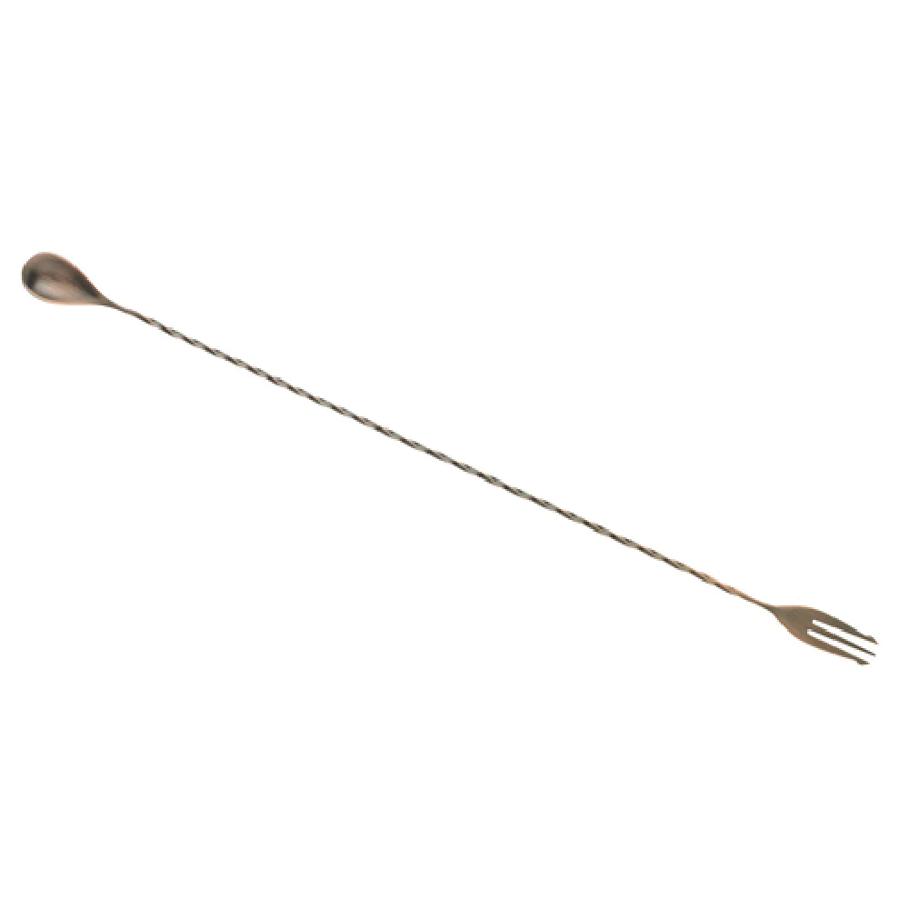 Mercer Culinary M37017ACP 19-5/8 Inch Bar Spoon with 3-Tine Fork Antique Copper Finish Stainless Steel Mercer Culinary M37017ACP 19-5/8 Inch Bar Spoon with 3-Tine Fork Antique Copper Finish Stainless Steel