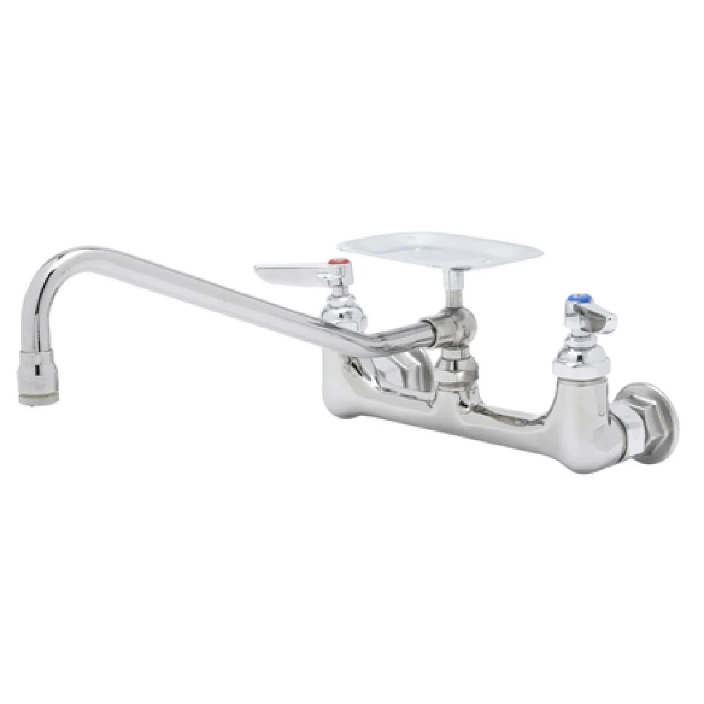 T&S Brass B-0233-04 163 Inch Wall Mounted Sink Mixing Faucet with Soap Dish Nozzle