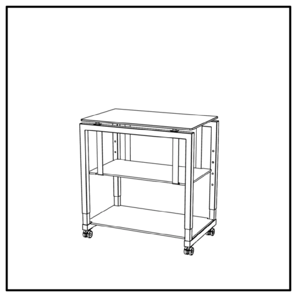 BauscherHepp VE-51041 31 Inch Service Cart Compact Laminate on Castors with Height Adjustment