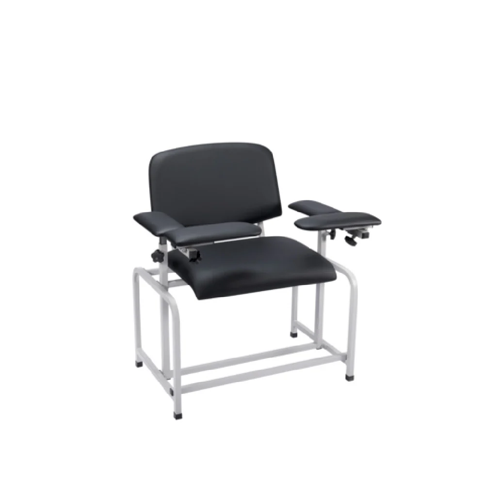 Alpine Industries ADI997-01-BLK-HD 35 Inch Padded Bariatric Blood Drawing Chair Polyurethane
