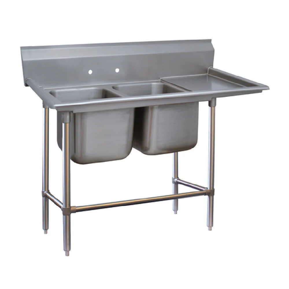 Advance Tabco 94-42-48-24R 81 Inch 14 Gauge Stainless Steel Sink with Right-hand Drainboard