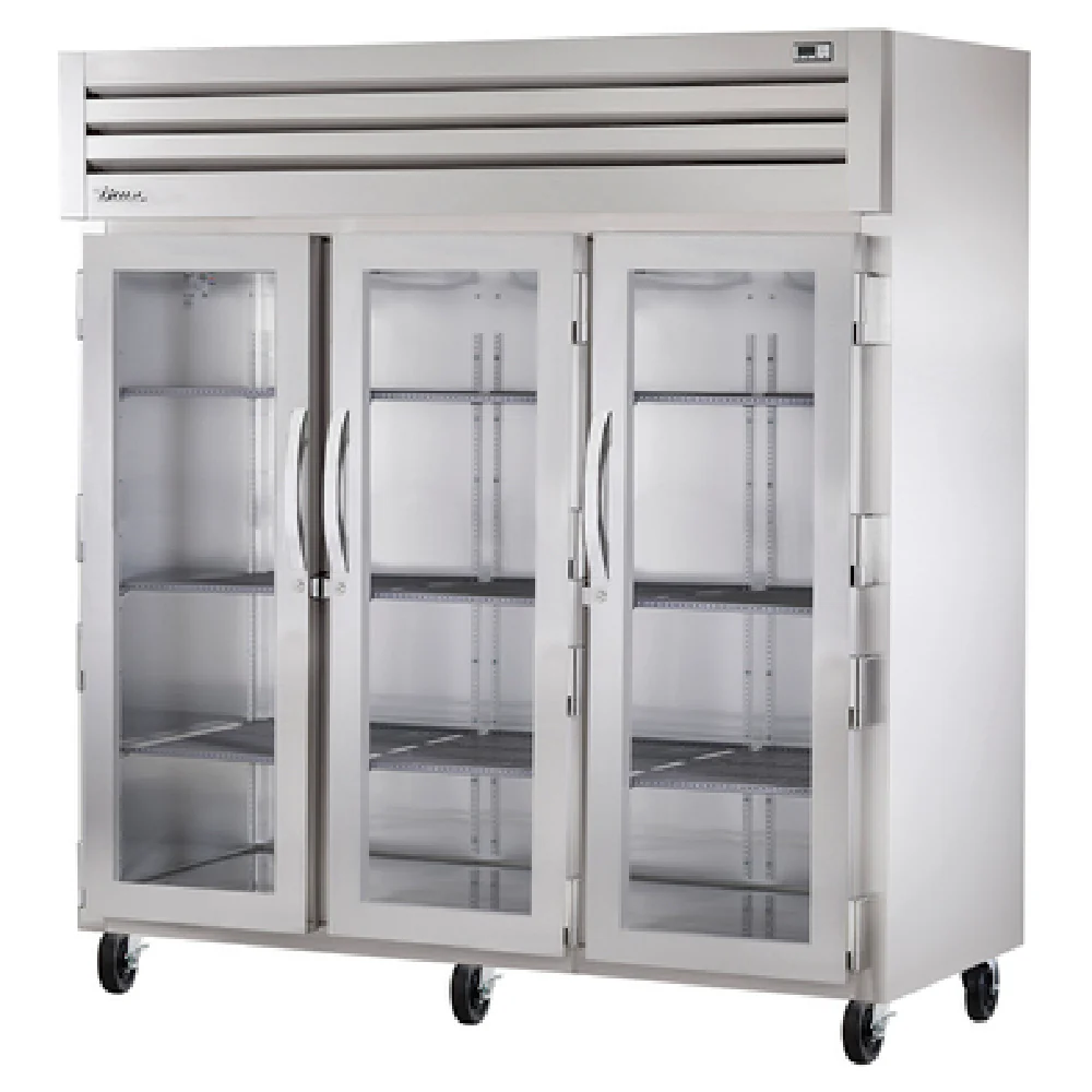 True Refrigeration STA3R-3G-HC 78 Inch Reach-in Refrigerator Electric Chrome Shelves and Locks