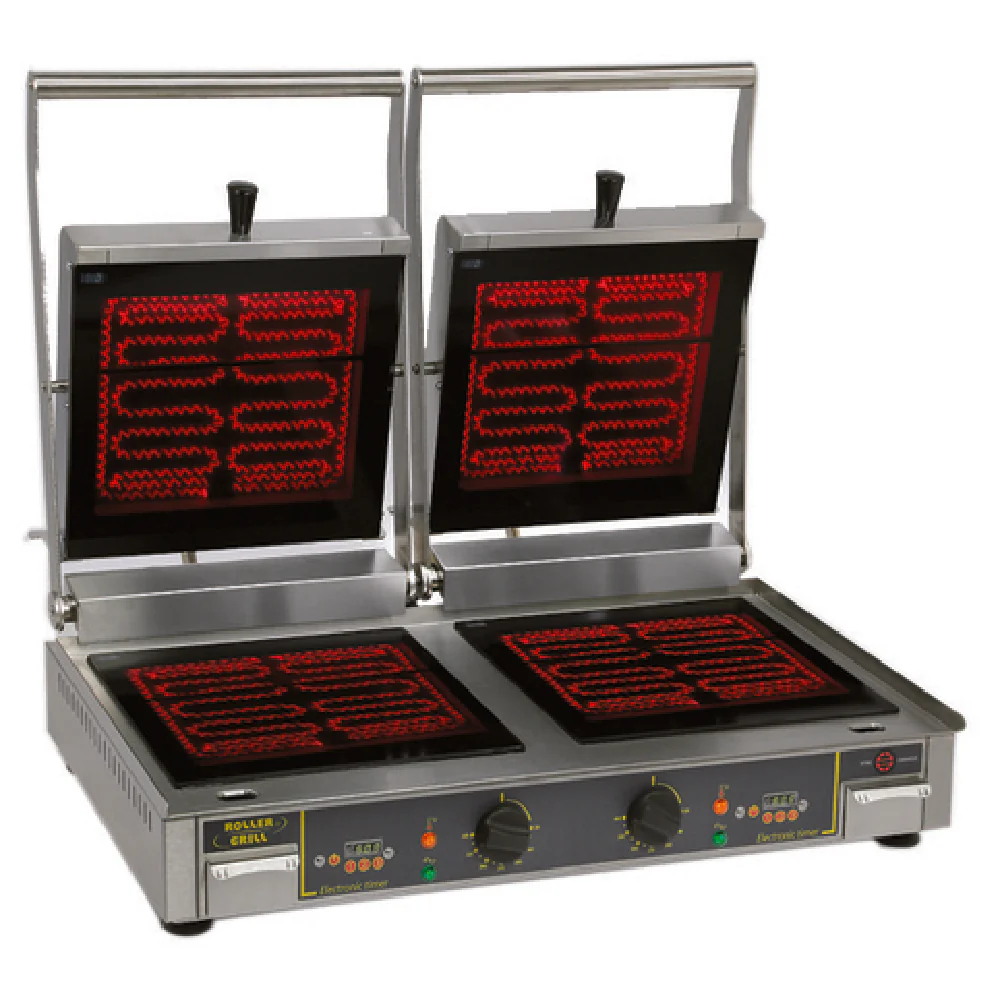 Equipex DIABLO VG 30 Inch Electric Heavy Duty Panini Grill with Grooved Top and Smooth Bottom