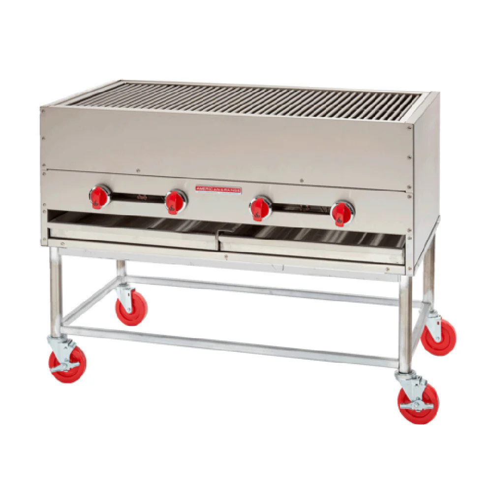 American Range AHS-6036_NAT 60 Inch Horizontal Chicken Broiler Gas Countertop 5 Burners 200000 BTU American Range AHS-6036_NAT 60 Inch Horizontal Chicken Broiler Gas Countertop 5 Burners 200000 BTU
