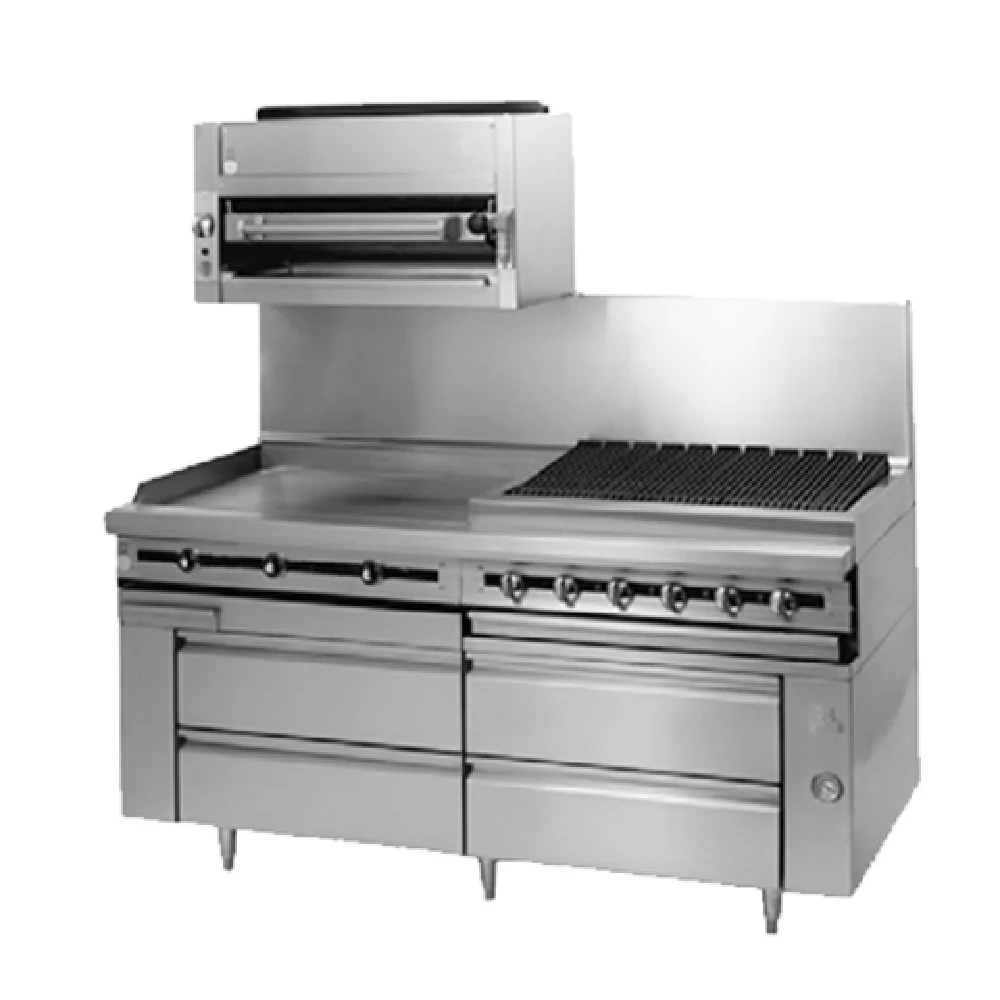 Jade Range JMRH-60GT_NAT 60 Inch Gas Range Griddle 150000 BTU with Stainless Steel - Heavy Duty Jade Range JMRH-60GT_NAT 60 Inch Gas Range Griddle 150000 BTU with Stainless Steel - Heavy Duty