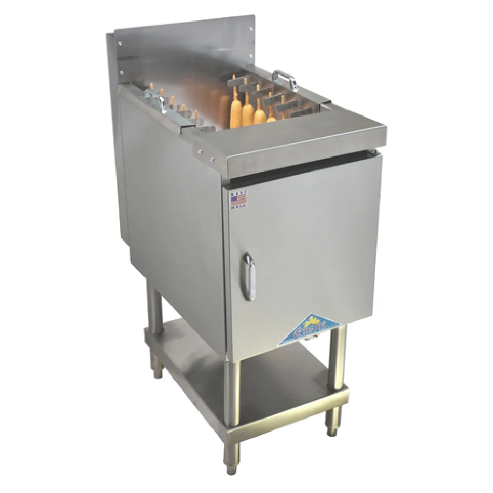 Comstock-Castle CDFL-F-1 16 Inch Corn Dog Fryer Gas Floor Model 80000 BTU with Skewers
