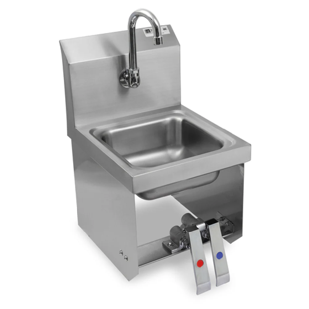 John Boos PBHS-W-0909-KV2MB 9 Inch Hand Sink Wall Mount with Faucet and Knee Valves John Boos PBHS-W-0909-KV2MB 9 Inch Hand Sink Wall Mount with Faucet and Knee Valves