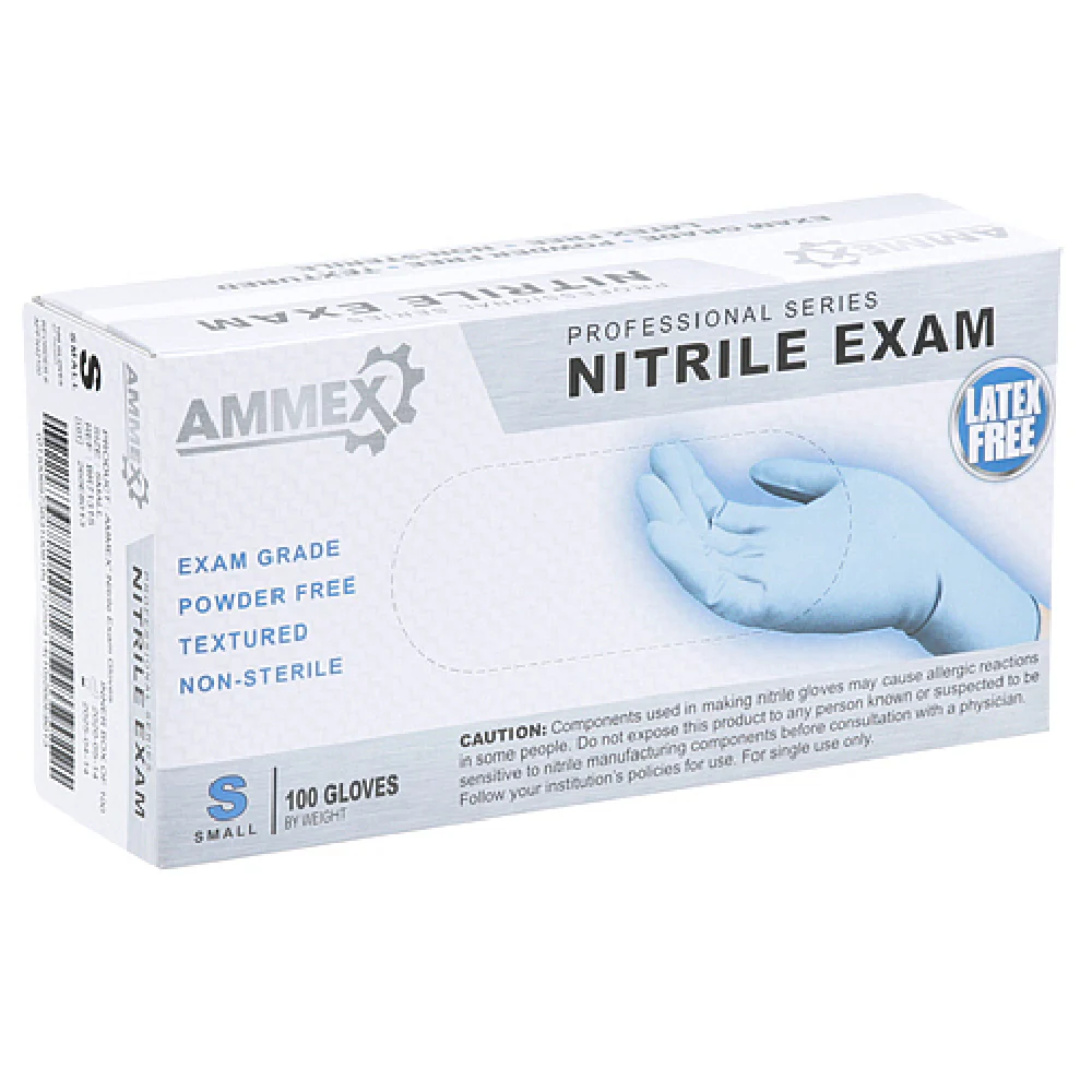 AllPoints 8015082 5 Inch Small Nitrile Powder-free Gloves Box of 100