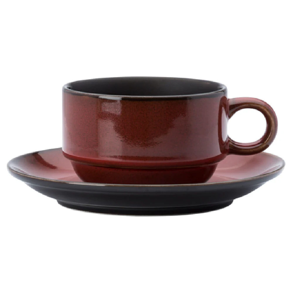 1880 Hospitality L6753074525 2 Oz Espresso Cup Two-tone Porcelain Crimson 1880 Hospitality L6753074525 2 Oz Espresso Cup Two-tone Porcelain Crimson