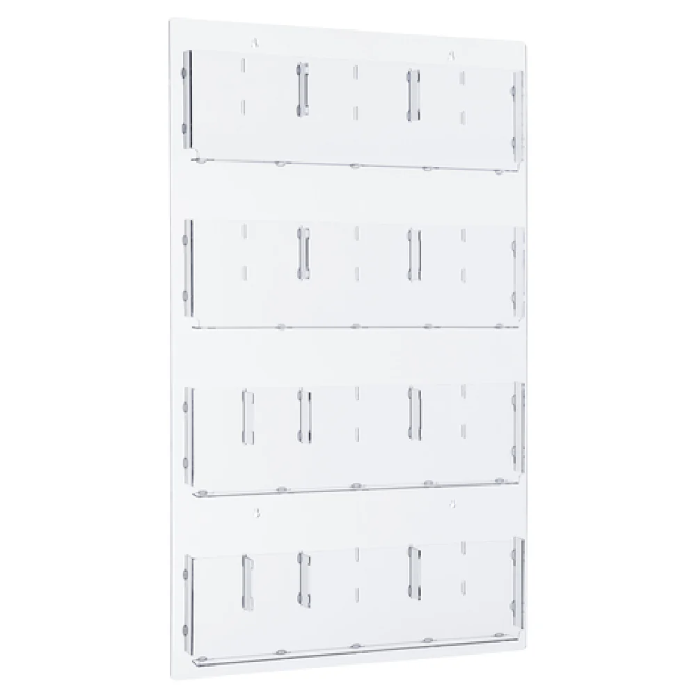 Alpine Industries ADI640-2948-CLR 29 Inch Hanging Magazine Rack with Adjustable Pockets Clear Acrylic Alpine Industries ADI640-2948-CLR 29 Inch Hanging Magazine Rack with Adjustable Pockets Clear Acrylic